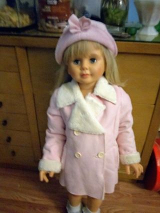 Adorable Tagged " Pink Coat & Hat " Altered For Penny & Patti Play Pal 32 " - 36 "