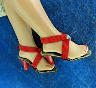 Vintage 1950 Doll Shoes For Jill Miss Revlon Toni Ginger Coty Red Heels