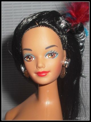 Nude Barbie Mattel Doll Native American Raven Long Hair Brown Eye For Ooak