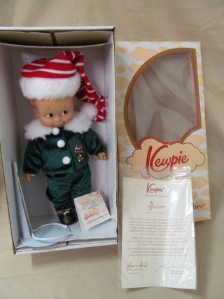 12 " Christmas Kewpie V3054 Elf Effanbee Doll Co.  2001 W/stand,  Tag,  &