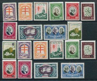 Latvia 1930 - 31 Welfare Tuberculosis Mnh Mh (overprinted) 2 Sets 20 Stamps
