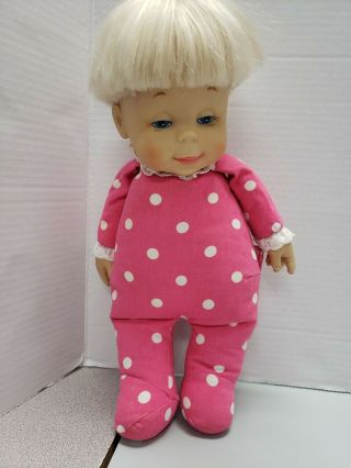 1964 Mattel Talking Drowsy Doll Vintage Talks 15 " Pink Polka Dots Htf