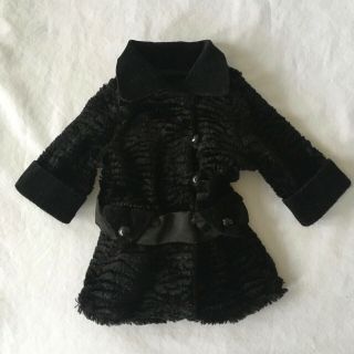 American Girl Doll Rebecca Black Faux - Fur Winter Coat Retired