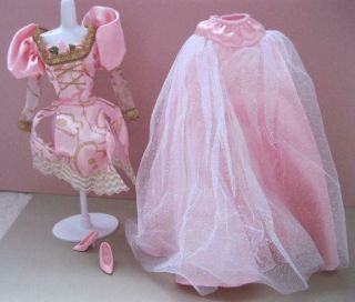 Rapunzel Barbie Princess 1997 Doll Pink Ball Gown Costume Dress - Skirt/top Shoes