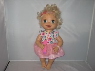2007 Hasbro Baby Alive Learn To Potty Soft Face Blonde Great
