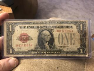 1928 $1 One Dollar Red Seal United States Note “funny Back”
