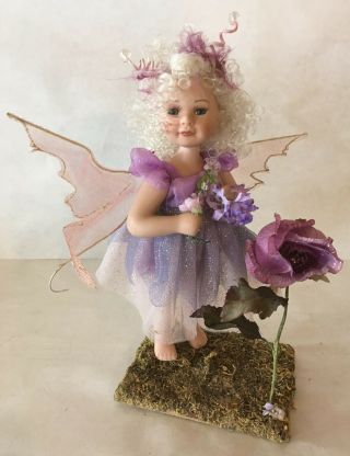 Delton Rose Fairy Flower Fairy Sprite Doll Figurine 9” Porcelain Jointed