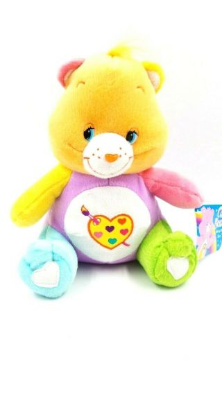 Care Bear Work Of Heart Bear 9 " Plush Rainbow Colored Stuffed Animal Toy 2006
