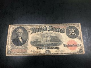 Series Of 1917 Large Size $2 Dollar Note - Well Circulated 916