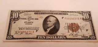 1929 Series 10 Dollars - - Federal Reserve Bank Of Atlanta,  Ga - $10 - Us Paper Money