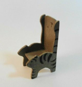 1:24 scale Miniature Dollhouse 3 pc.  ARTIST CRAFTED Cat Chair Corner Curio Shelf 3