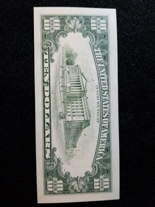 1995 $10 Dollar Bill Near - Solid Fancy Serial Number. 3
