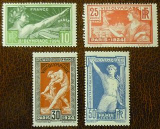 France 1924 Paris Olympic Games Set Of 4 Vf Never Hinged Sg 401 - 404
