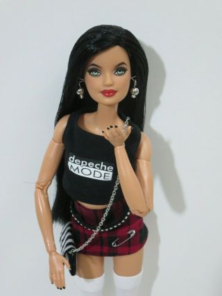 Ooak Barbie Doll,  Reroot And Repaint,  Made To Move Articulated,  Black Hair