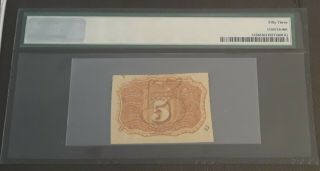 Fractional currency,  5 cents,  second issue,  fr1234,  PMG 53 2