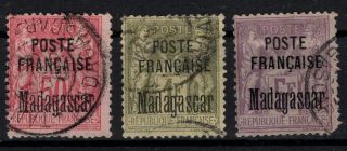 P131224/ Madagascar Stamps / French Colony / Y&t 19 – 21 - 22