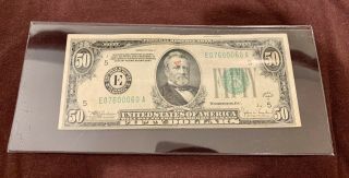 1934 C $50 U.  S.  Federal Reserve Note Green Seal Fr 2105e Richmond Frn Virginia
