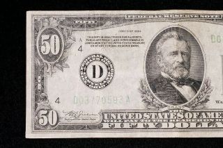 Series Of 1934 U.  S.  Fifty Dollars Federal Reserve Note Cleveland 3