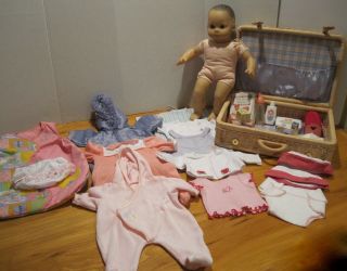 American Girl Bitty Baby Doll Wicker Case Clothes & Accessories Pleasant Co.