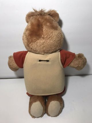 Vintage 1985 Teddy Ruxpin Bear Animal Doll toy w/Vest/Excl. 3