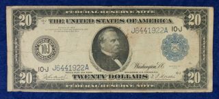 1914 $20 Large Size Kansas City Federal Reserve National Currency