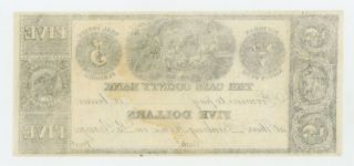 1800 ' s $5 The Cass County Bank - La Grange,  MICHIGAN Note CU 2