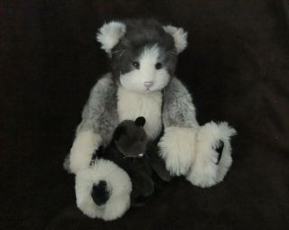 Bubbles,  A 1 Of 6 Limited Edition Cat,  16 ",  With 7 " Mouse Friend,  Made By Ann Ma