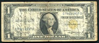 1935 - A $1 “north Africa” Silver Certificate “wwii Short Snorter” (b)