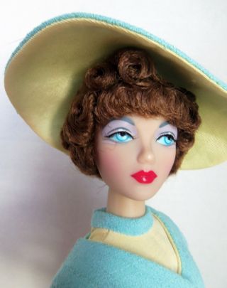 Short Hair Gene Doll 16 " In Chic Ooak Yellow & Blue Outfit,  Articulated