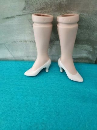 Porcelain Doll Boudoir Lady Pierrot Jester Legs 4 " Black Heel Shoes Restore