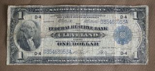 Series 1918 $1 One Dollar National Currency Cleveland District