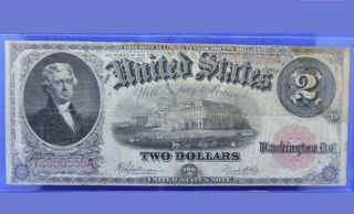 Us 1917 Series Large Size $2 Legal Tender Note “red Seal " Fr 60