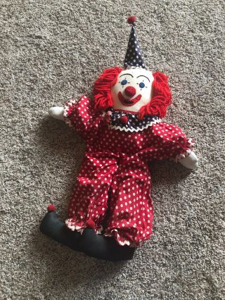 20” Raggedy Ann Andy Doll Hand Made Clown Costume Embroidered Face