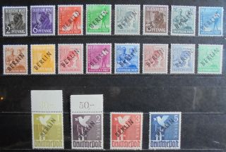Germany (berlin) 1948 Pictorial Issue,  Black Overprint,  Set Of 20 M/h (4 Mnh)
