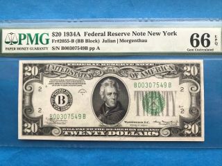 $20 1934 - A Federal Reserve Note 66 Epq.