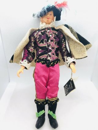 Rare Peggy Nisbet Doll King Charles I P/609 Pink Black Outfit Black Gold Cape