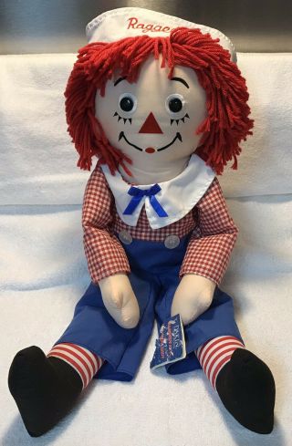 Huge 25” Vintage Applause Raggedy Andy Doll I Love You On Chest Exc