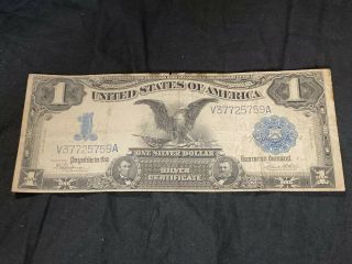 1899 $1 Silver Certificate Black Eagle Large Size Dollar.  Vg - Fine