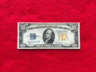 Fr - 2309 1934 A Series North Africa Wwii $10 Ten Dollar Silver Certificate Vf