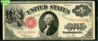 Us Paper Money 1917 $1 Legal Tender Note Red Seal