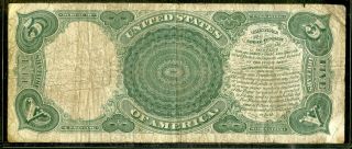 US Paper Money 1907 $5 Legal Tender Note Red Seal 2