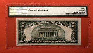 1934 C - $5 SILVER CERTIFICATE NOTE,  GRADED BY PMG GEM UNCIRCULATED 66 EPQ. 3