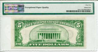 1934 - B $5 Federal Reserve Note FR 1958 - C Philadelphia PMG AU 55 EPQ 2