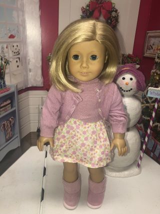 American Girl Pleasant Company Doll Kit Kittridge Blonde Hair Blue Eyes 18 "