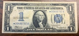 1934 $1 Silver Certificate Star Note Funnyback Exceptional