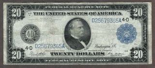 1914 $20 Frn Cleveland District,  Fr979a,  Fine