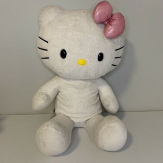 18 " Hello Kitty Build - A - Bear Plush White With Pink Bow