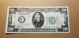 $20 1934 B Philadelphia Federal Reserve Note Choice About Uncirculated