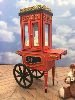 Dollhouse Miniature Retired Bespaq Carnival Popcorn Pushcart 1/12 Scale
