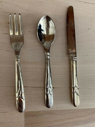 American Girl Doll Spoon Fork Knife Silverware For Kit Glassware Linens Set - Htf